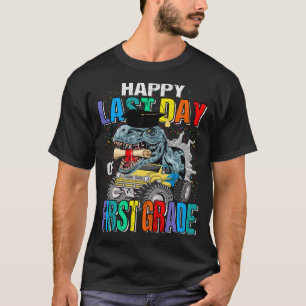 Camiseta Feliz Día Del Monstruo De Primer Grado Truck Dinos