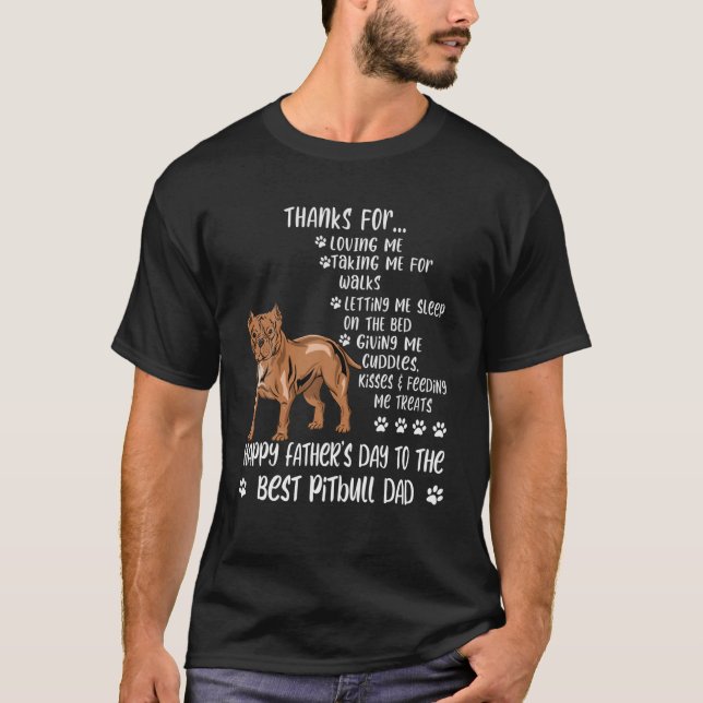 Camiseta Feliz Día del Padre 2021 Pitbull Dad (Anverso)