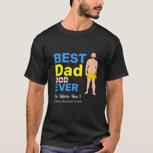 Camiseta Feliz Día del Padre 4 Foto con el gracioso cuerpo 