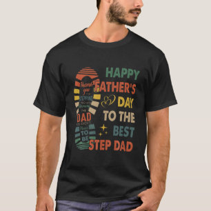 Camiseta Feliz Día del Padre al Mejor Padrastro Vintage Re