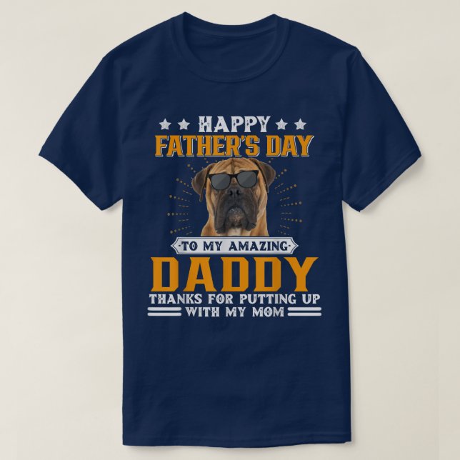 Camiseta Feliz Día del Padre Bullmastiff Perro Regalos de p (Diseño del anverso)