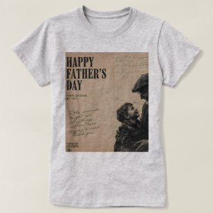 Camiseta Feliz Día del Padre Carta Vintage y Abuelo