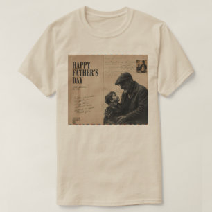 Camiseta Feliz Día del Padre Carta Vintage y Abuelo
