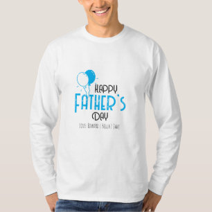 Camiseta Feliz Día del Padre con globos azules y nombres