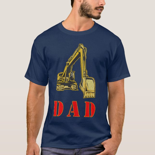 Camiseta Feliz Día del Padre constructor de equipo pesado P (Anverso)