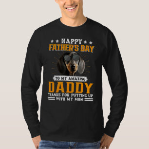Camiseta Feliz Día del Padre Dachshund Perro papá para homb