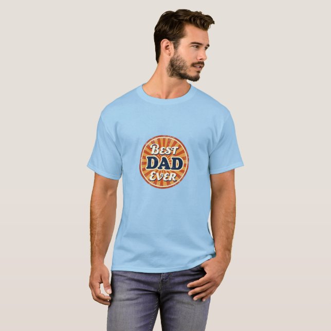 Camiseta Feliz Día del Padre - Insignia retro (Anverso completo)