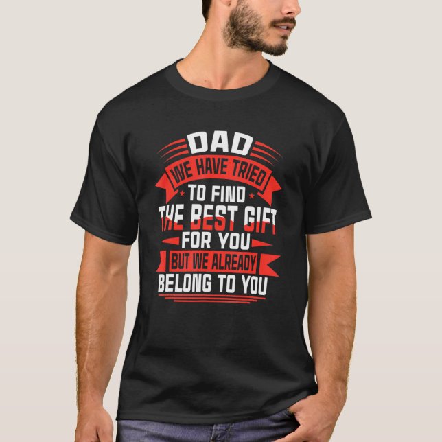 Camiseta Feliz Día del Padre mejor para papá de hijo de hij (Anverso)
