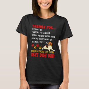 Camiseta Feliz Día del Padre Mejor Perro Papá Beagle Perro
