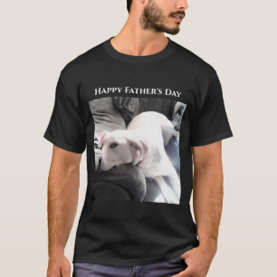 Camiseta Feliz Día del Padre, papá de cachorros negro