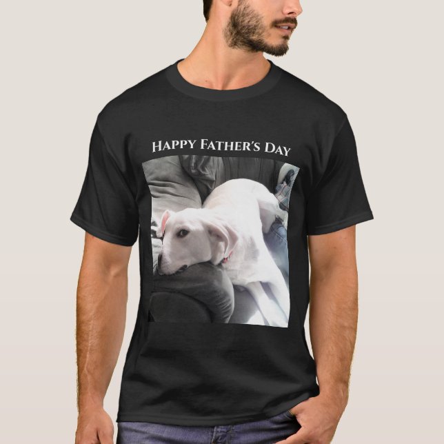 Camiseta Feliz Día del Padre, papá de cachorros negro (Anverso)
