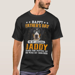 Camiseta Feliz Día del Padre, papá de perro de montaña suiz