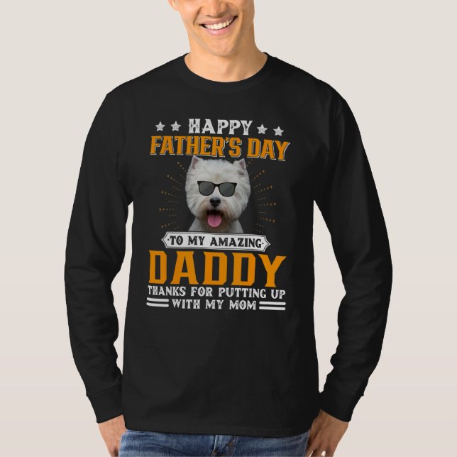 Camiseta Feliz Día del Padre, papá del perro occidental par (Anverso)