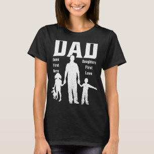 Camiseta Feliz Día del Padre Papá Hijo Hija Héroe primero F