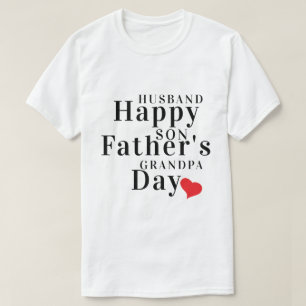 Camiseta Feliz Día del Padre para Esposo, Hijo y Abuelo