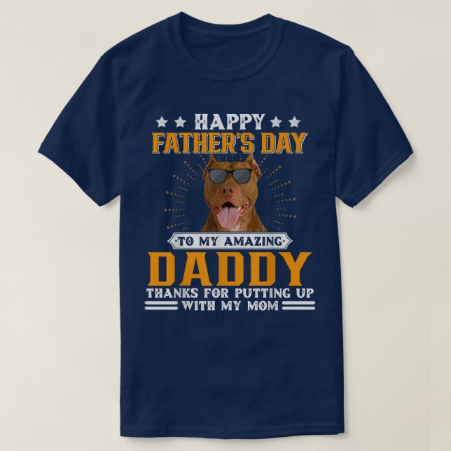 Camiseta Feliz Día del Padre Regalos de papá de Bulldog ame (Diseño del anverso)