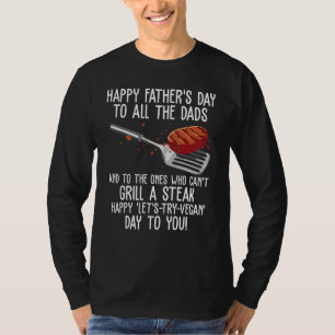Camiseta Feliz Día del Padre y Día de Asar Bistec asar pap