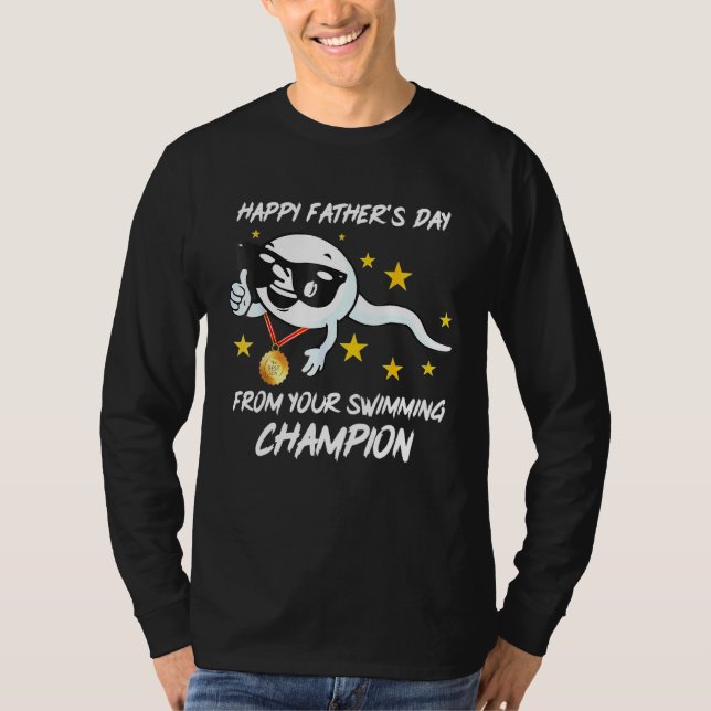 Camiseta Feliz Día Del Padres Desde Tu Campeón De Natación (Anverso)