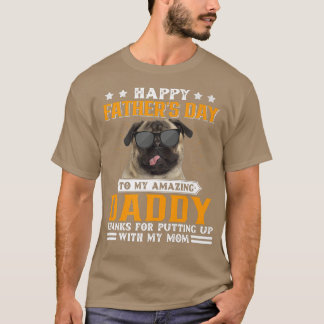 Camiseta Feliz Día Del Padres Pug Perro Regalos De Papá Par