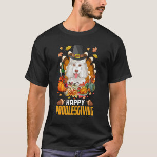 Camiseta Feliz Día del Perro Peregrino Dando Poodle A Turqu