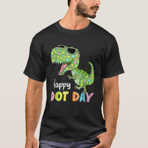 Camiseta Feliz Día del Punto Colorido Polka Dot Dinosaur T