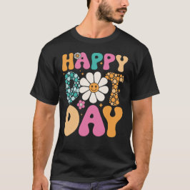 Camiseta Feliz Día del Punto Flores Hippie Sonríe Cara Groo