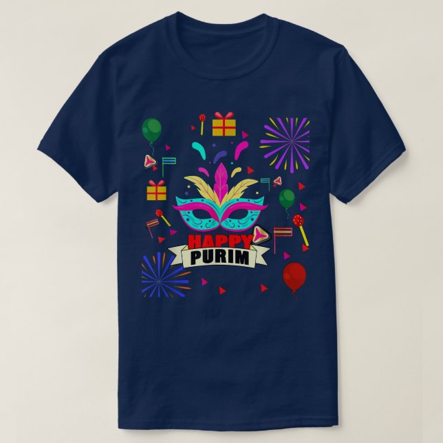 Camiseta Feliz Día del Purim Día feriado judío Adulto Mardi (Diseño del anverso)