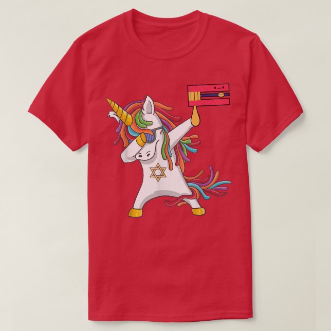 Camiseta Feliz Día del Purismo Disfraz Dabbing Unicorn Jewn (Diseño del anverso)