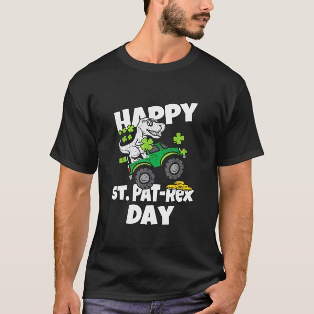 Camiseta Feliz Día del Rex de St. Pat Cute Dinosaurus St Pa (Anverso)