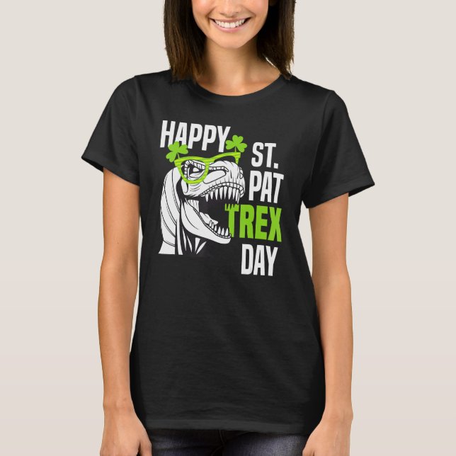 Camiseta Feliz Día del Rex de St Pat Niños Dino Saint Patr (Anverso)