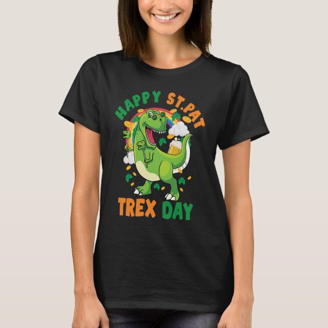 Camiseta Feliz Día del Rex St. Pat. Dinosaur Rex St Patrick (Anverso)