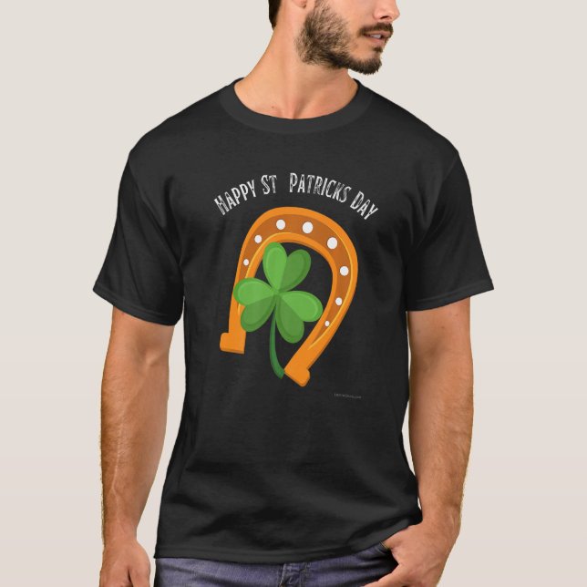 Camiseta Feliz Día del Santo Patrón Zapato Verde de Caballo (Anverso)