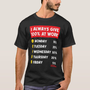 Camiseta Feliz Día Del Trabajo 100 Por Ciento En La Oficial