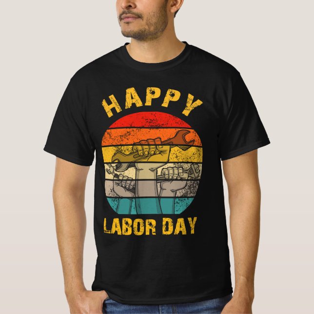 Camiseta Feliz Día del Trabajo Vintage (Anverso)