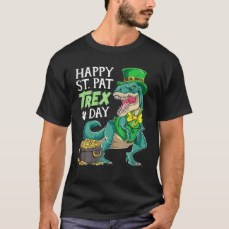 Camiseta Feliz Día del Trébol de St Pat Dino St Patricks Da