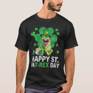Camiseta Feliz Día del Trébol de St Pat Dino St Patricks Da