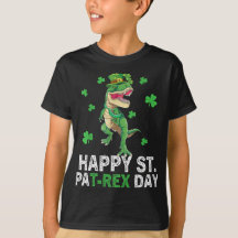 Feliz Día del Trébol de St Pat Dinosaur