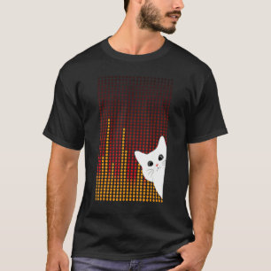 Camiseta feliz Día Internacional Punto con gato blanco dulc