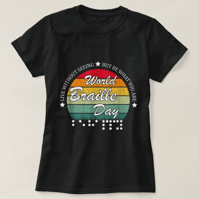 Camiseta Feliz Día Mundial de Braille 2022 (Diseño del anverso)