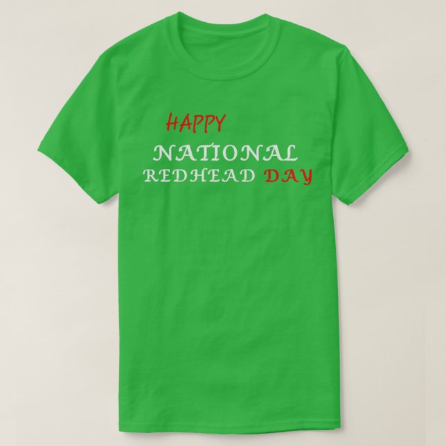 Camiseta feliz día nacional de la cabeza roja (Diseño del anverso)
