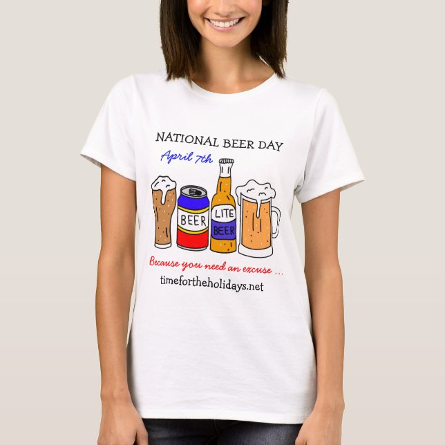 Camiseta Feliz Día Nacional de la Cerveza - 7 de abril (Anverso)