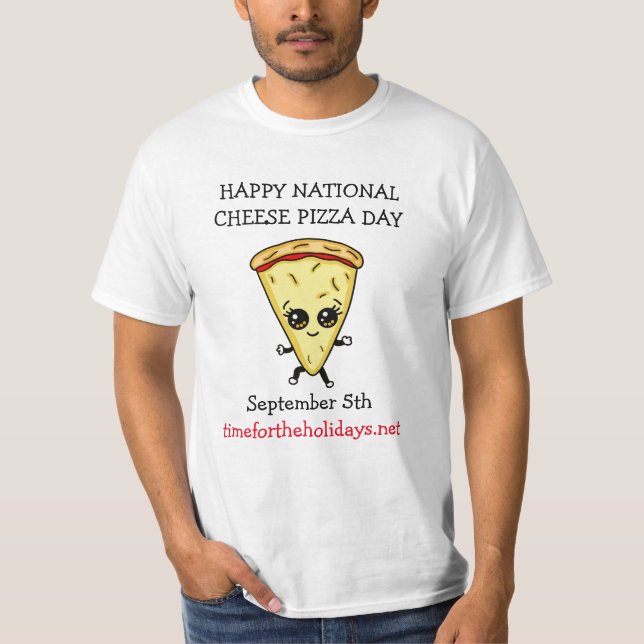 Camiseta Feliz Día Nacional de la Pizza del Queso 5 de Sept (Anverso)