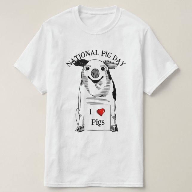 Camiseta Feliz Día Nacional del Cerdo (Diseño del anverso)