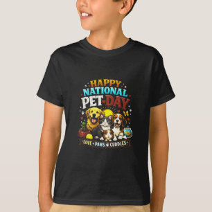 Camiseta Feliz Día Nacional del Mascota Amante de Animales 