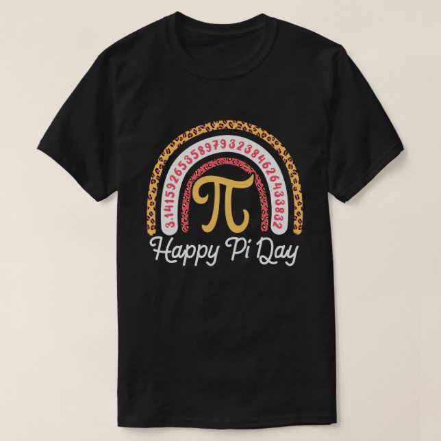 Camiseta Feliz Día Pi 3.14 Profesor de Matemáticas Arcoiris (Diseño del anverso)