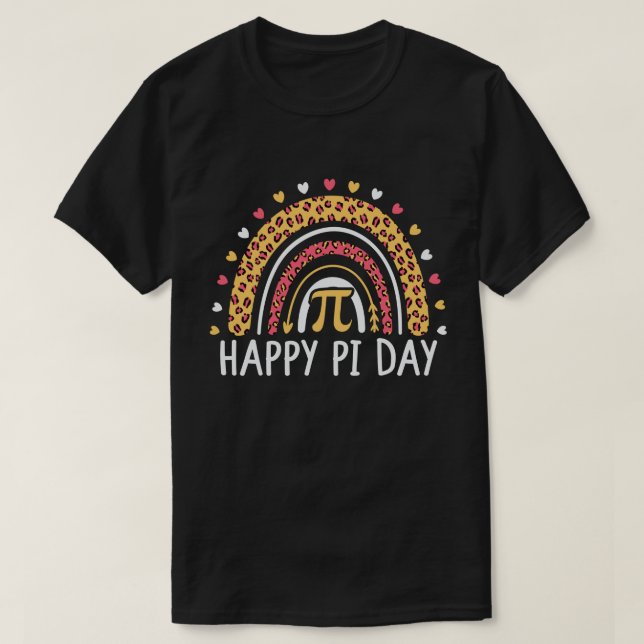 Camiseta Feliz Día Pi 3.14 Profesor de Matemáticas Arcoiris (Diseño del anverso)