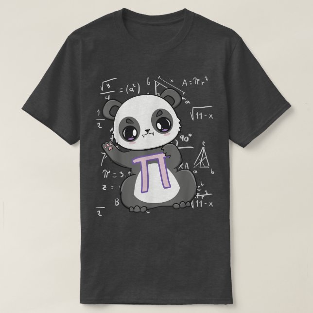 Camiseta Feliz Día Pi Cute Panda Oso 3 (Diseño del anverso)