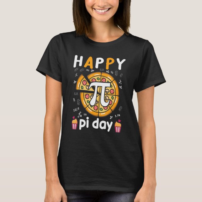 Camiseta Feliz Día Pi Día Pie Pizza Mathematics Pi Symbol (Anverso)