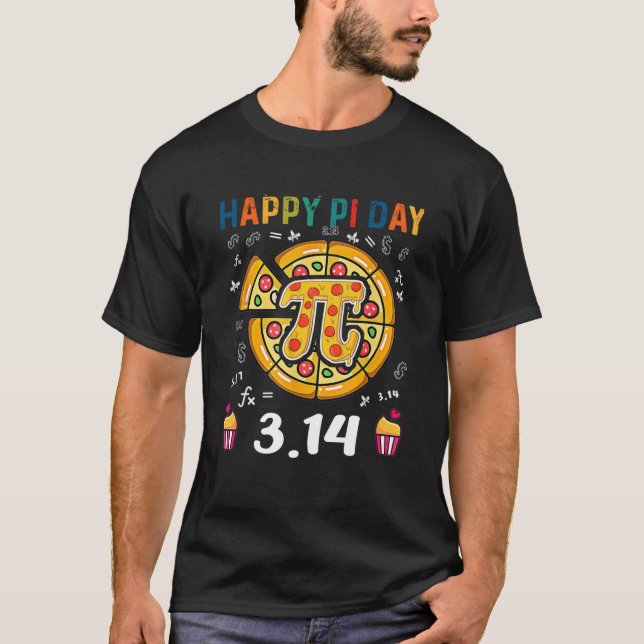 Camiseta Feliz Día Pi Día Pie Pizza Mathematics Pi Symbol (Anverso)