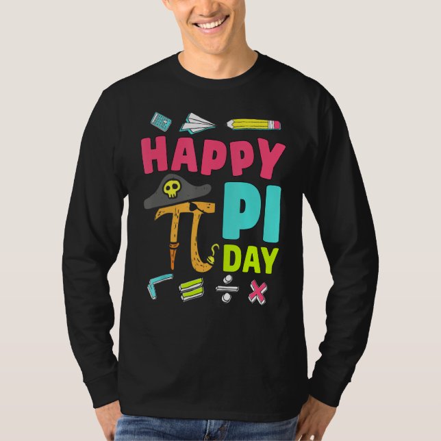 Camiseta Feliz Día Pi Maestra de Matemáticas Piratas Niño N (Anverso)